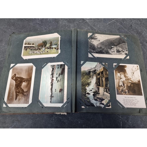 553 - POSTCARD ALBUMS: a group of 3 vintage albums, containing approx 400+ mixed postcards, largely topogr... 