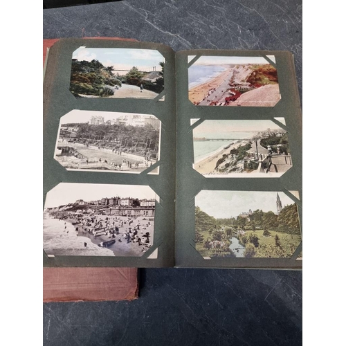 553 - POSTCARD ALBUMS: a group of 3 vintage albums, containing approx 400+ mixed postcards, largely topogr... 