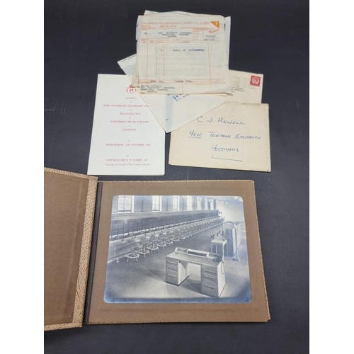 556 - HORSHAM AUTOMATIC EXCHANGE: album of 10 b&w photographs showing the newly constructed facil... 