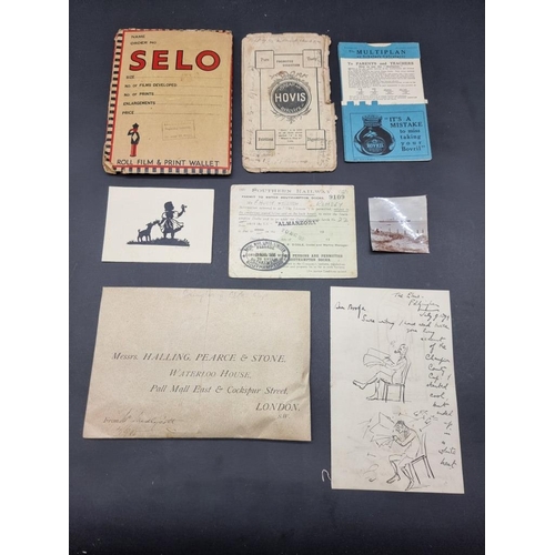 568 - MISCELLANEOUS EPHEMERA: small quantity in tray, to include a few 18th-early 19thc manuscript do... 