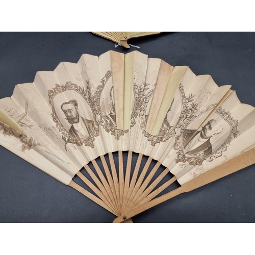 574 - ADVERTISING FANS: three fans advertising various French alcoholic beverages, 1920s-30s period, colou... 