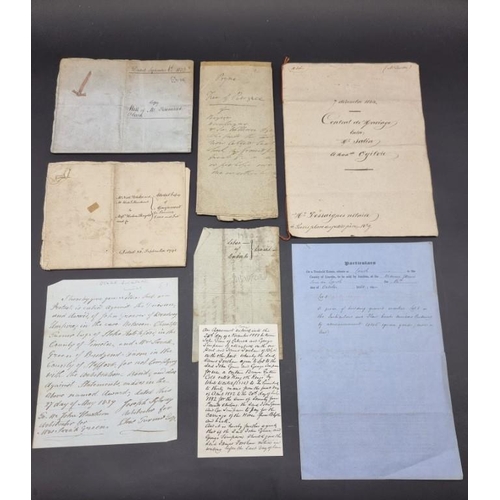 579 - DOCUMENTS ON PAPER: a large quantity in box, mainly 18th-19thc, some with later research notes ... 