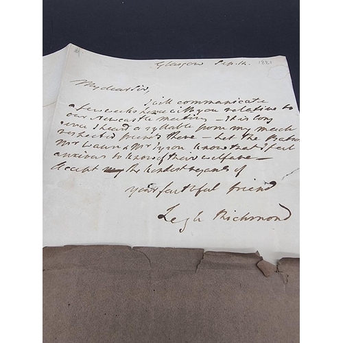 583 - LEE RICHMOND (1772-1827): two short ALS from clergyman and writer Lee Richmond, dated Sep 14th ... 