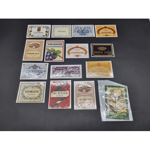 606 - LABELS: collection of approx 75 printed labels for alcoholic drinks, perfumes and other product... 