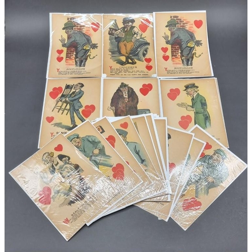 607 - VINEGAR VALENTINES: collection of 22 American examples, 1920s period, most approx 26 x 18cm. (22)... 