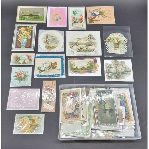 609 - VICTORIAN/EDWARDIAN CHRISTMAS CARDS: collection of approx 100 examples, mostly Victorian/Edwardian C... 