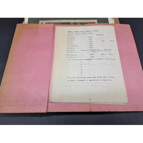 612 - BOX: containing misc. ephemera and cuttings, some relating to O'Rorke families of Wicklow, Nott... 