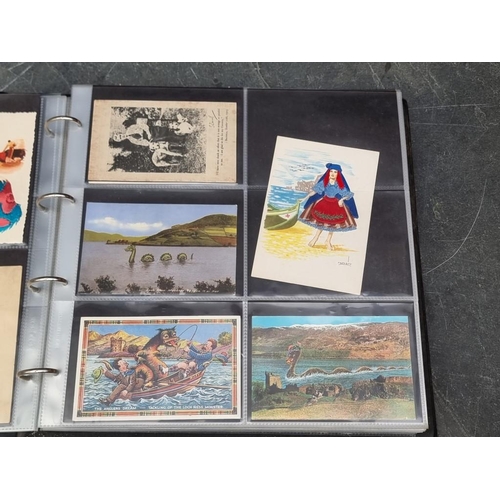 616 - POSTCARDS: an interesting collection of approx 400 comic, embroidered and novelty types housed ... 