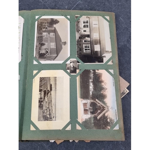 624 - POSTCARD ALBUM: large format album full, with others loosely inserted: to include WWI period mi... 