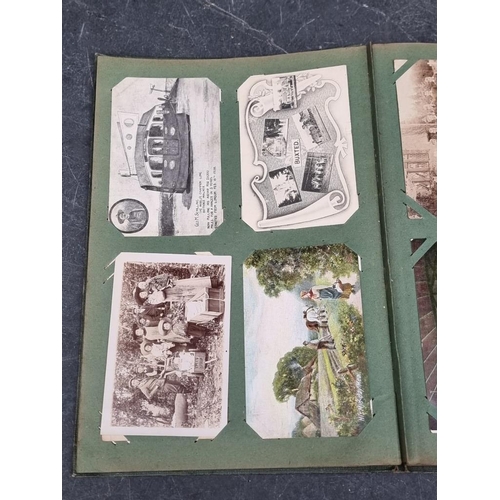 624 - POSTCARD ALBUM: large format album full, with others loosely inserted: to include WWI period mi... 