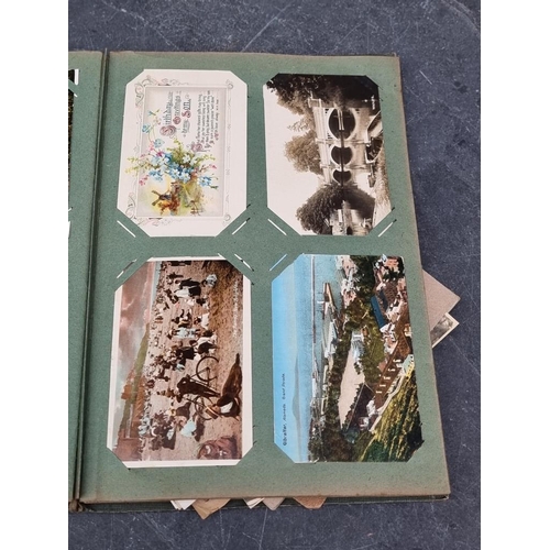 624 - POSTCARD ALBUM: large format album full, with others loosely inserted: to include WWI period mi... 