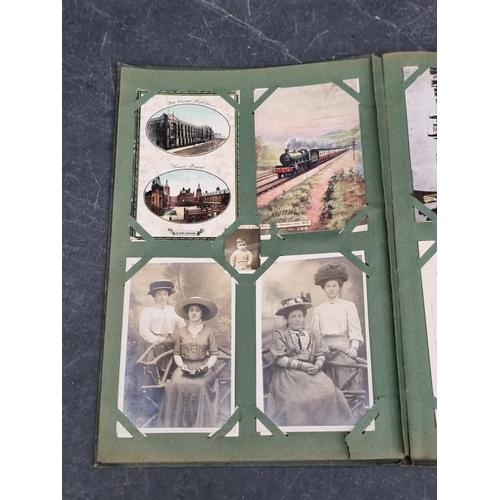 624 - POSTCARD ALBUM: large format album full, with others loosely inserted: to include WWI period mi... 