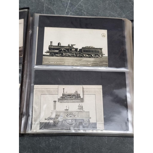 625 - POSTCARDS: TRANSPORT: a collection housed in 3 albums, comprising railways (cross-period, many ... 