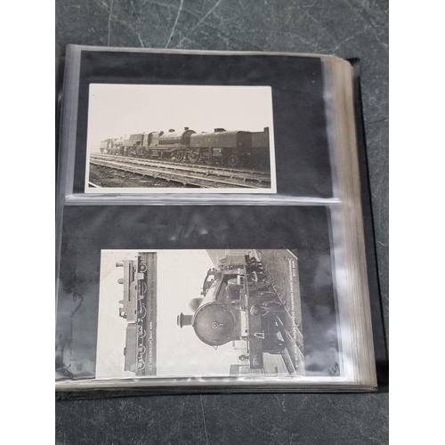 625 - POSTCARDS: TRANSPORT: a collection housed in 3 albums, comprising railways (cross-period, many ... 