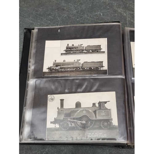 625 - POSTCARDS: TRANSPORT: a collection housed in 3 albums, comprising railways (cross-period, many ... 