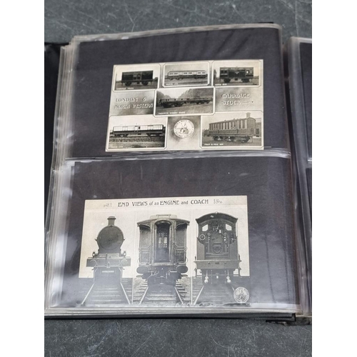 625 - POSTCARDS: TRANSPORT: a collection housed in 3 albums, comprising railways (cross-period, many ... 