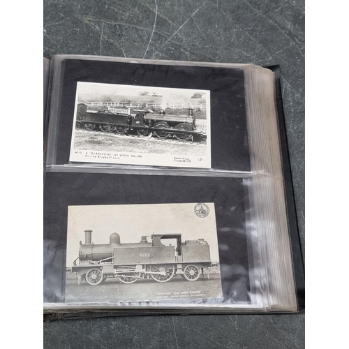 625 - POSTCARDS: TRANSPORT: a collection housed in 3 albums, comprising railways (cross-period, many ... 