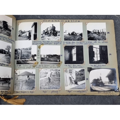 626 - RAILWAYS: an album containing numerous snapshots of railways, 1960s period, including last train on ... 