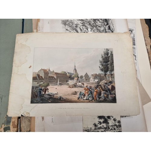 630 - PRINTS & ENGRAVINGS: a large quantity in box and folio, various sizes and condition, mainly... 