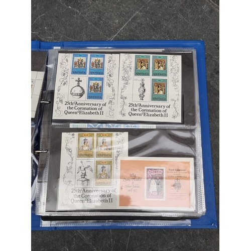 646 - STAMPS: collection in 3 albums, to include 2 albums of QEII commemoratives, mint and in sheets,... 