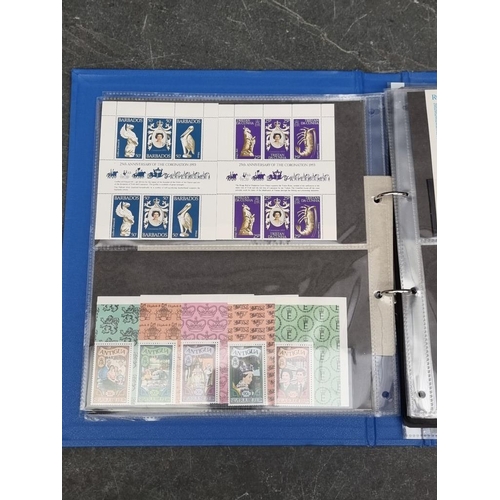 646 - STAMPS: collection in 3 albums, to include 2 albums of QEII commemoratives, mint and in sheets,... 