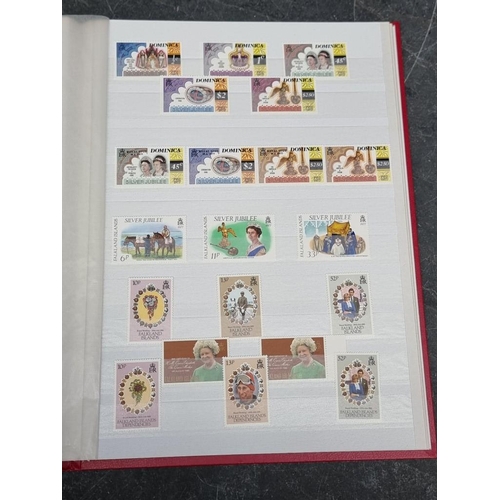 646 - STAMPS: collection in 3 albums, to include 2 albums of QEII commemoratives, mint and in sheets,... 