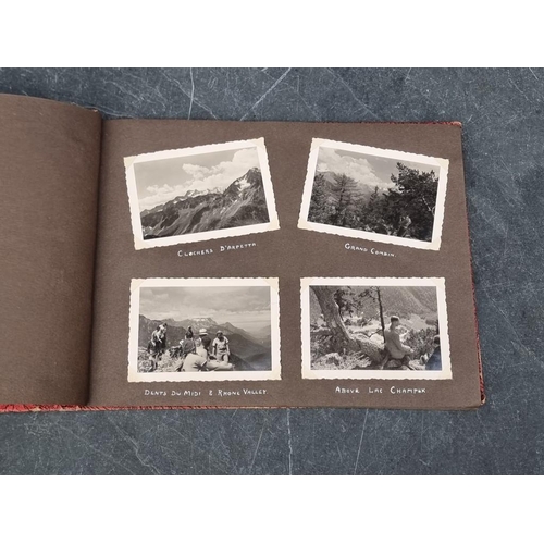 647 - CARTE DE VISITE: quantity in 2 period albums: plus snapshot album, Switzerland. (3)... 