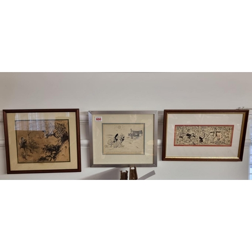 650 - COMIC/COMMERCIAL ART: 5 original pieces by various artists, early-mid c20, all framed and glaze... 