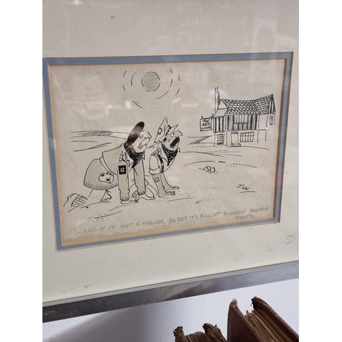 650 - COMIC/COMMERCIAL ART: 5 original pieces by various artists, early-mid c20, all framed and glaze... 