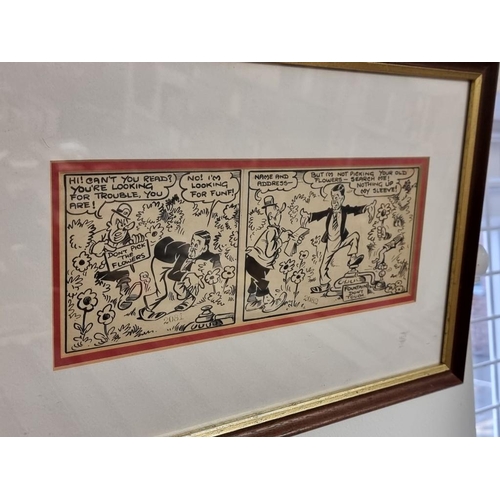 650 - COMIC/COMMERCIAL ART: 5 original pieces by various artists, early-mid c20, all framed and glaze... 