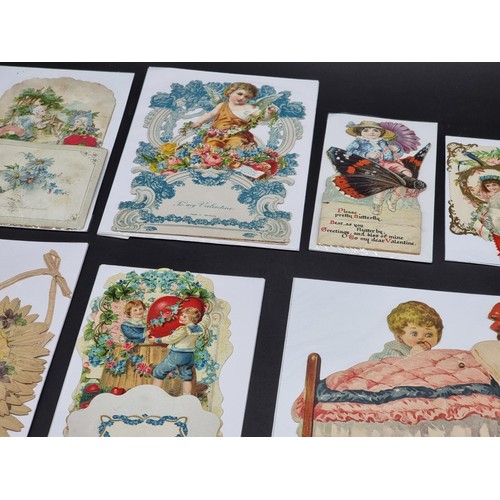 595 - VALENTINES: MOVEABLE/POP-UPS: a collection of 11, mostly 19th century valentine's cards, moveab... 