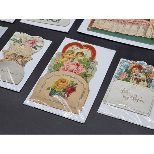 595 - VALENTINES: MOVEABLE/POP-UPS: a collection of 11, mostly 19th century valentine's cards, moveab... 