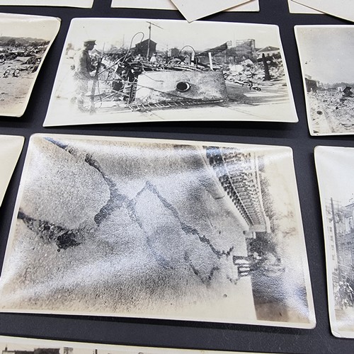 207 - TOKYO EARTHQUAKE: group of 27 postcard-size b&w photographs of the Great Tokyo Earthquake 1923, ... 