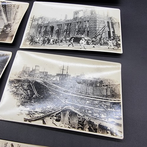 207 - TOKYO EARTHQUAKE: group of 27 postcard-size b&w photographs of the Great Tokyo Earthquake 1923, ... 