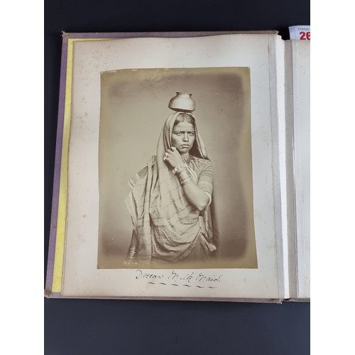 260 - INDIA: PHOTOGRAPH ALBUM: good album of 41 albumen-print photographs of Indian castes and views, circ... 