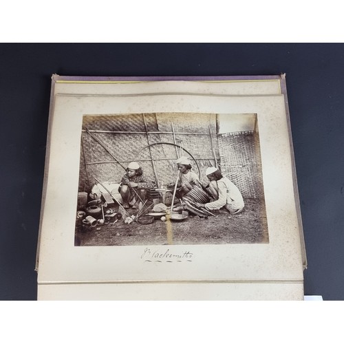 260 - INDIA: PHOTOGRAPH ALBUM: good album of 41 albumen-print photographs of Indian castes and views, circ... 