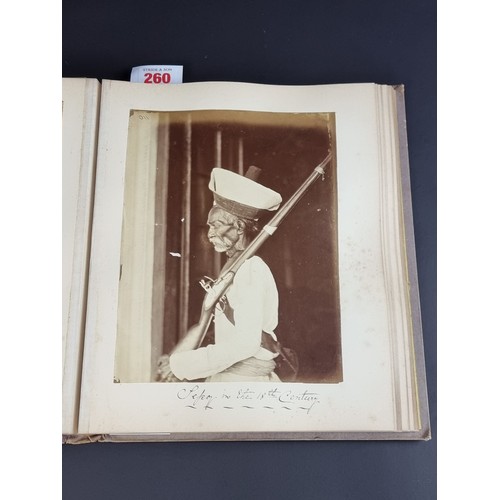 260 - INDIA: PHOTOGRAPH ALBUM: good album of 41 albumen-print photographs of Indian castes and views, circ... 