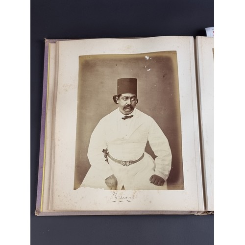 260 - INDIA: PHOTOGRAPH ALBUM: good album of 41 albumen-print photographs of Indian castes and views, circ... 