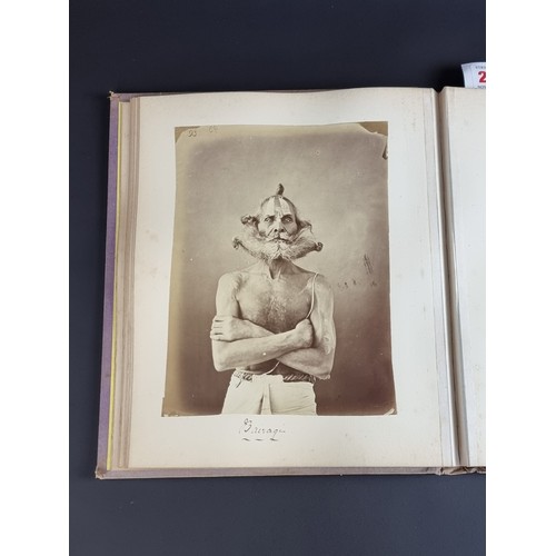 260 - INDIA: PHOTOGRAPH ALBUM: good album of 41 albumen-print photographs of Indian castes and views, circ... 