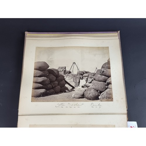 260 - INDIA: PHOTOGRAPH ALBUM: good album of 41 albumen-print photographs of Indian castes and views, circ... 