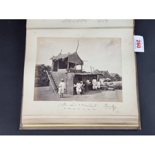 260 - INDIA: PHOTOGRAPH ALBUM: good album of 41 albumen-print photographs of Indian castes and views, circ... 