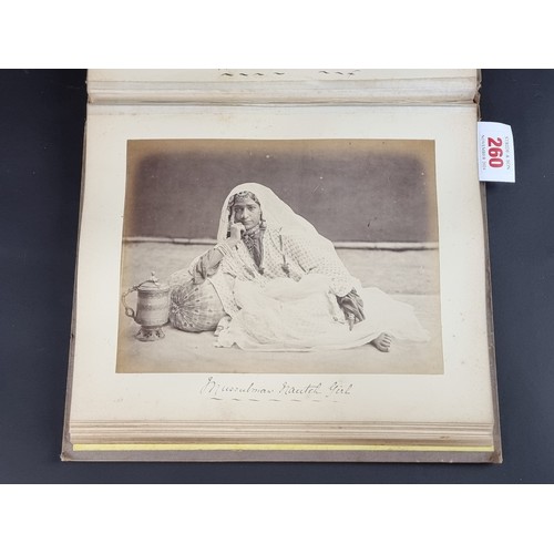 260 - INDIA: PHOTOGRAPH ALBUM: good album of 41 albumen-print photographs of Indian castes and views, circ... 