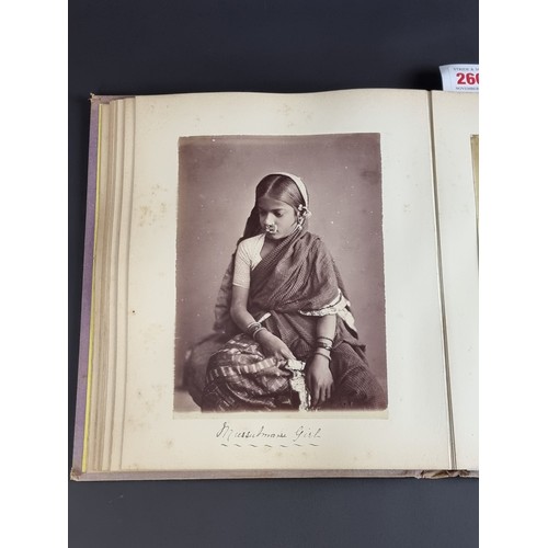 260 - INDIA: PHOTOGRAPH ALBUM: good album of 41 albumen-print photographs of Indian castes and views, circ... 