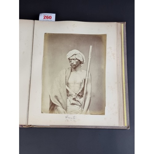 260 - INDIA: PHOTOGRAPH ALBUM: good album of 41 albumen-print photographs of Indian castes and views, circ... 