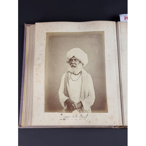 260 - INDIA: PHOTOGRAPH ALBUM: good album of 41 albumen-print photographs of Indian castes and views, circ... 