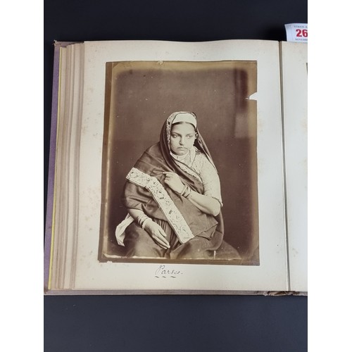 260 - INDIA: PHOTOGRAPH ALBUM: good album of 41 albumen-print photographs of Indian castes and views, circ... 