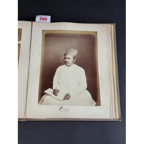 260 - INDIA: PHOTOGRAPH ALBUM: good album of 41 albumen-print photographs of Indian castes and views, circ... 