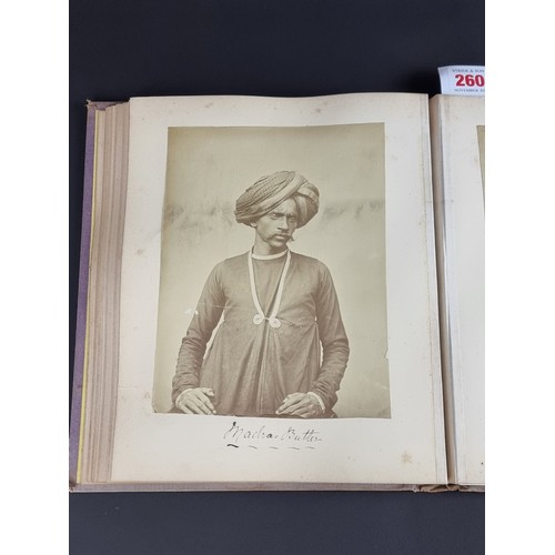 260 - INDIA: PHOTOGRAPH ALBUM: good album of 41 albumen-print photographs of Indian castes and views, circ... 