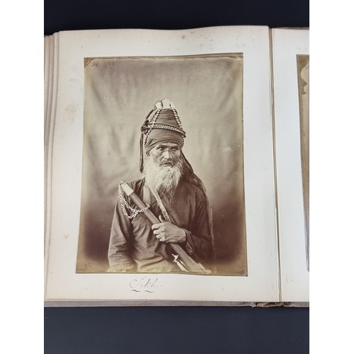 260 - INDIA: PHOTOGRAPH ALBUM: good album of 41 albumen-print photographs of Indian castes and views, circ... 