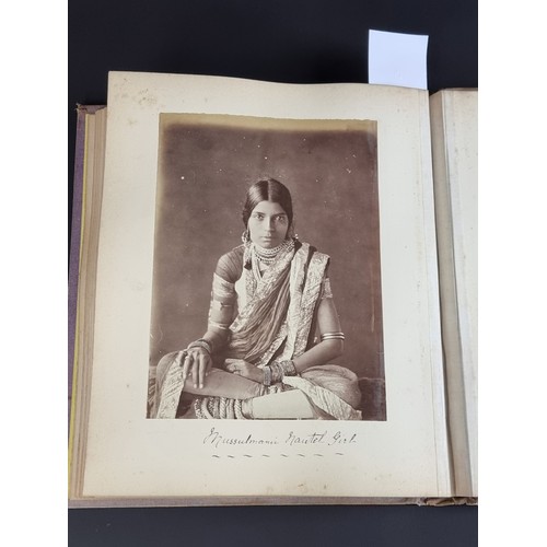 260 - INDIA: PHOTOGRAPH ALBUM: good album of 41 albumen-print photographs of Indian castes and views, circ... 